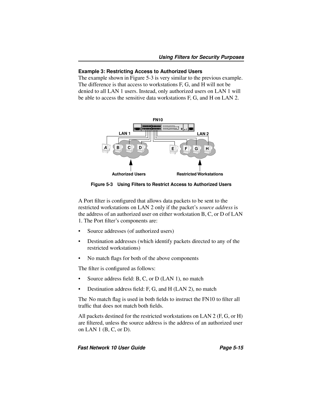 Enterasys Networks Fast Network 10 manual Example 3 Restricting Access to Authorized Users 