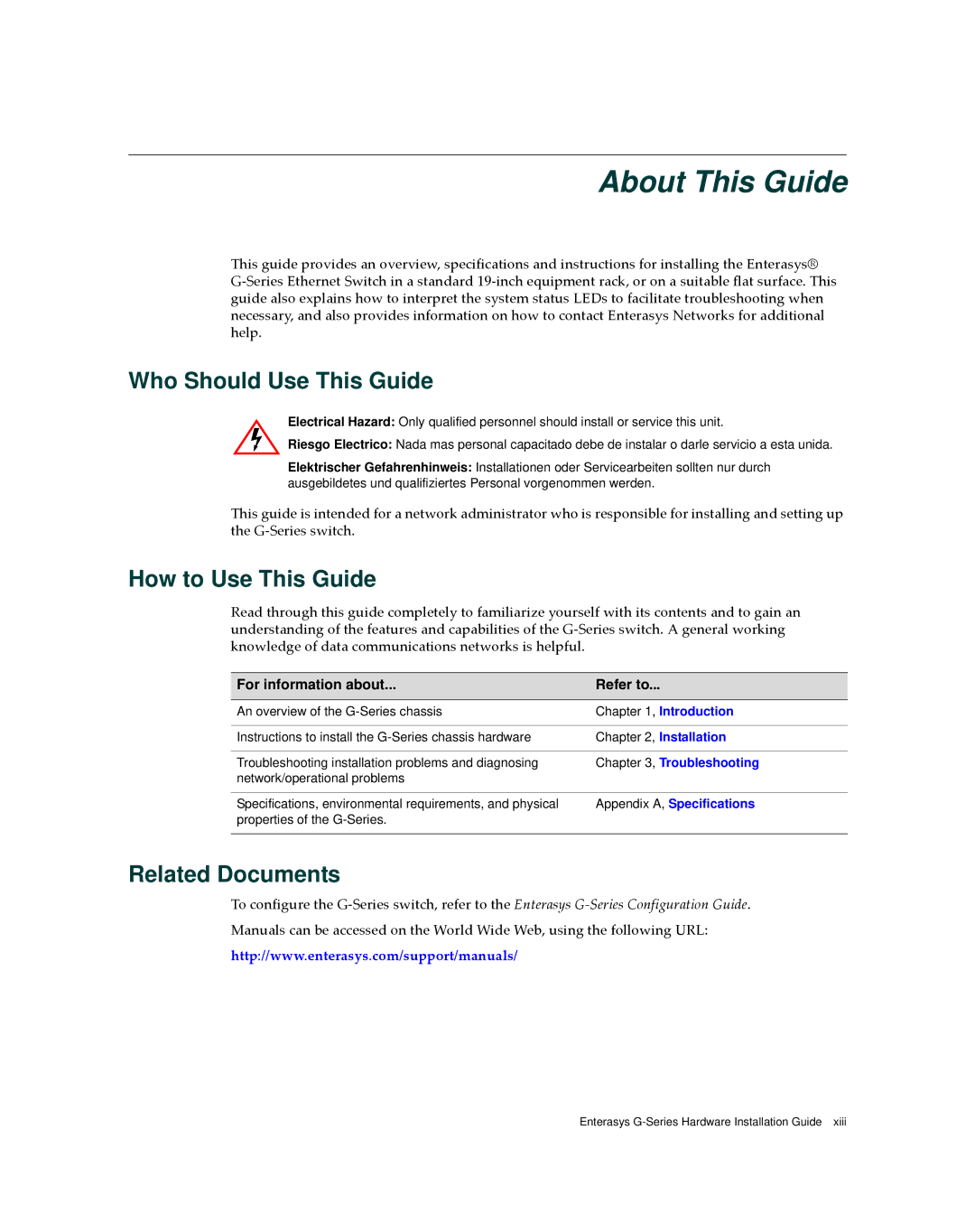Enterasys Networks G3G170-24 manual About This Guide, Who Should Use This Guide, How to Use This Guide, Related Documents 