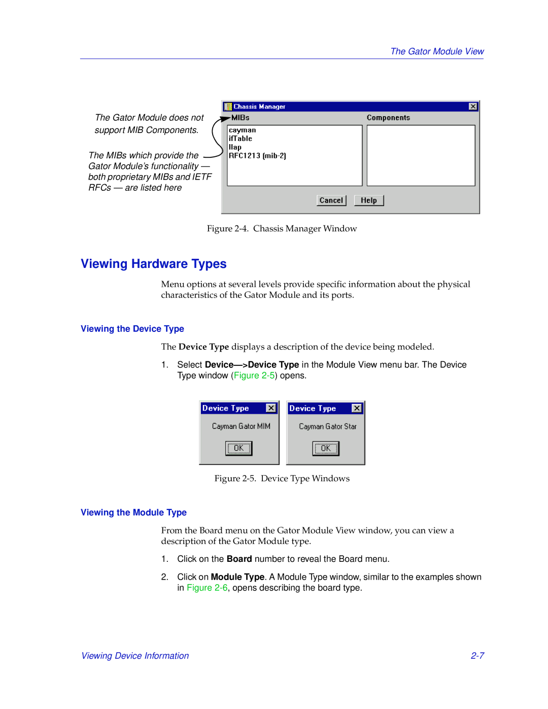 Enterasys Networks GatorMIM and GatorStar manual Viewing Hardware Types, Viewing the Device Type 