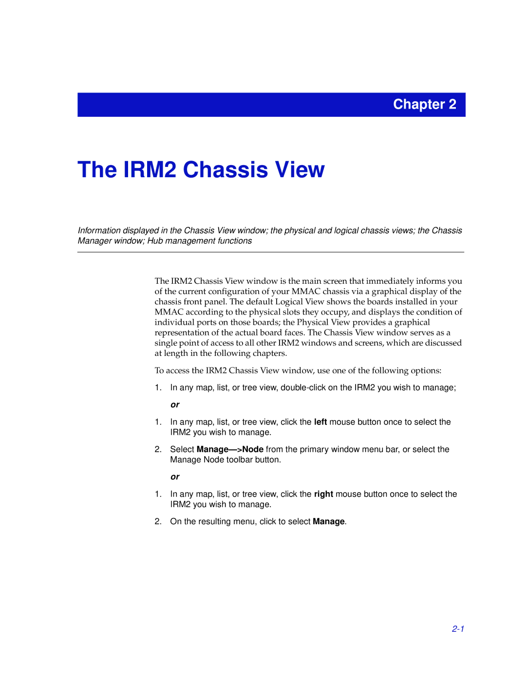 Enterasys Networks manual IRM2 Chassis View 