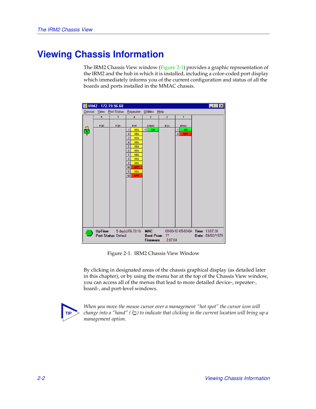 Enterasys Networks IRM2 manual Viewing Chassis Information 