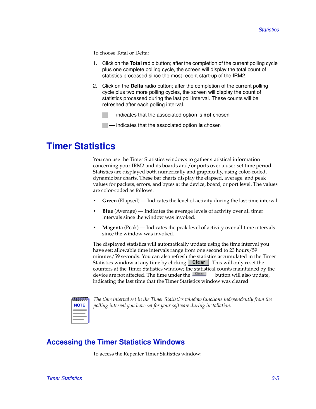 Enterasys Networks IRM2 manual Accessing the Timer Statistics Windows 