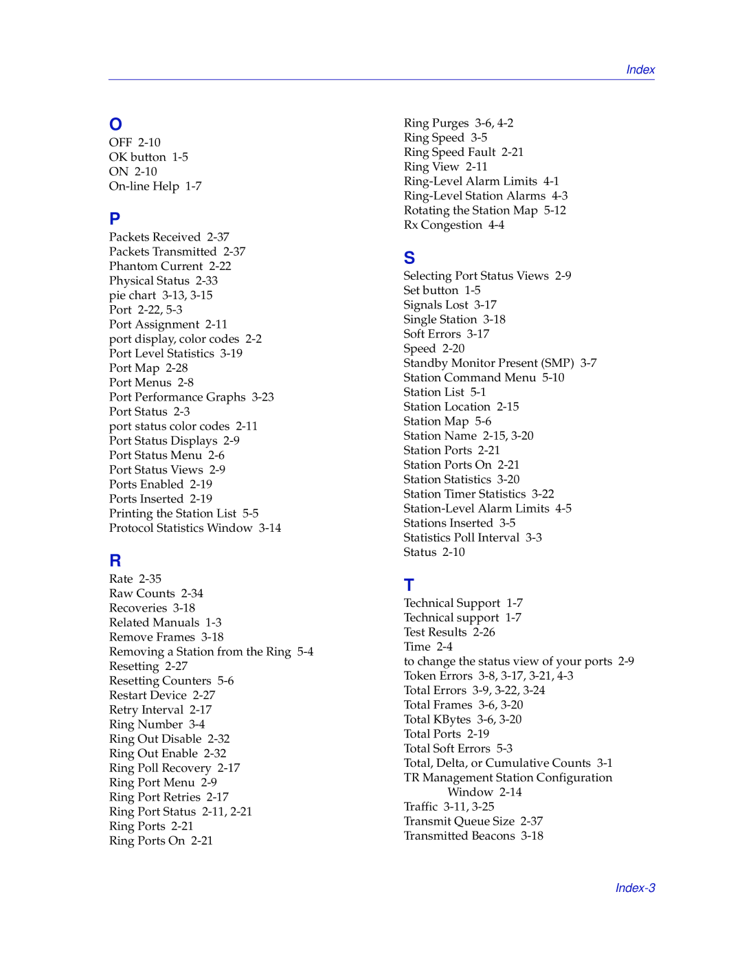 Enterasys Networks MicroMMAC-T manual Index-3 