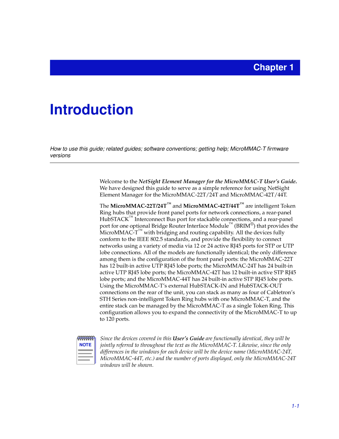 Enterasys Networks MicroMMAC-T manual Introduction 