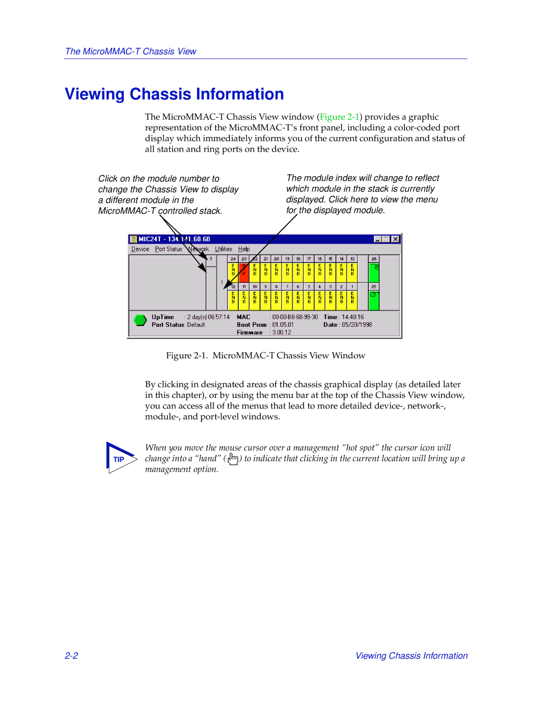 Enterasys Networks MicroMMAC-T manual Viewing Chassis Information 