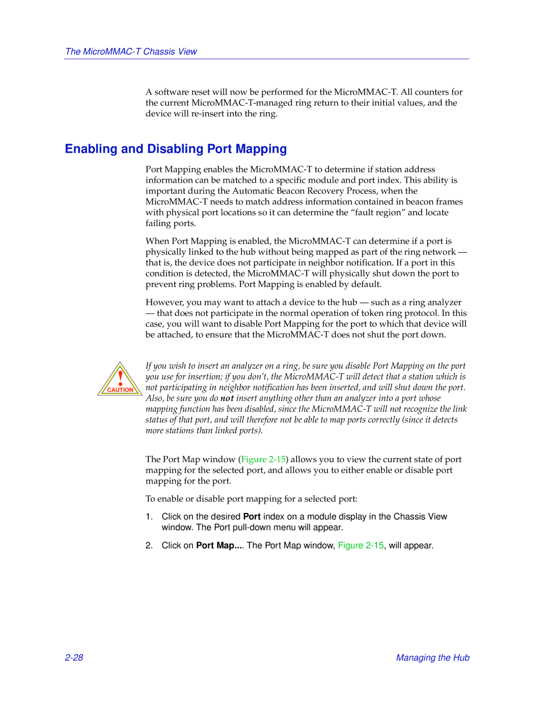 Enterasys Networks MicroMMAC-T manual Enabling and Disabling Port Mapping 