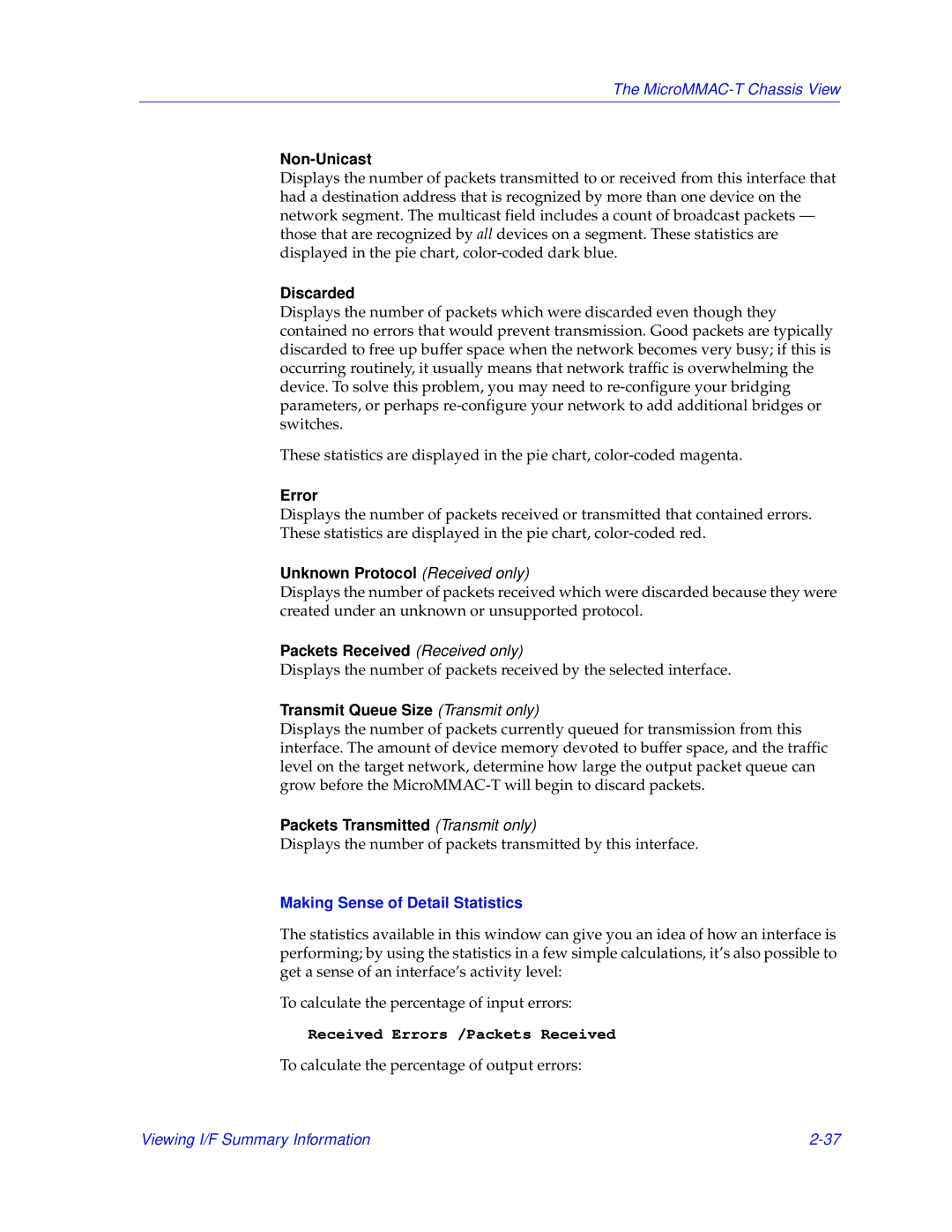 Enterasys Networks MicroMMAC-T manual Making Sense of Detail Statistics 