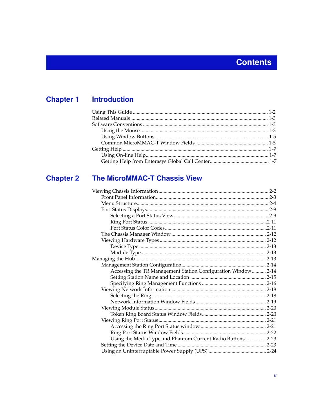 Enterasys Networks MicroMMAC-T manual Contents 