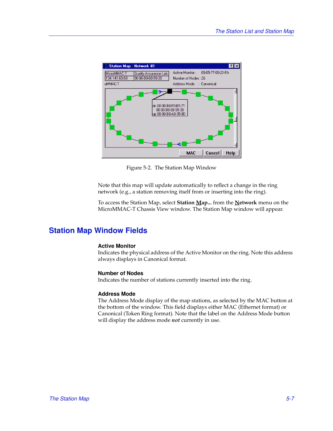 Enterasys Networks MicroMMAC-T manual Station Map Window Fields, Number of Nodes 