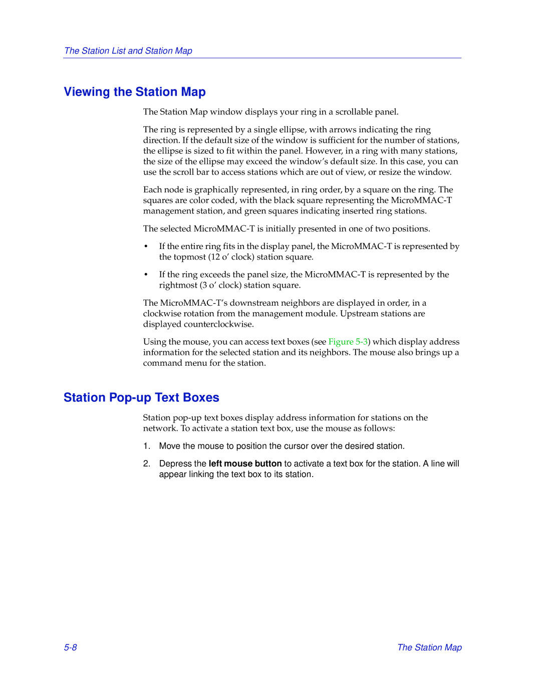 Enterasys Networks MicroMMAC-T manual Viewing the Station Map, Station Pop-up Text Boxes 