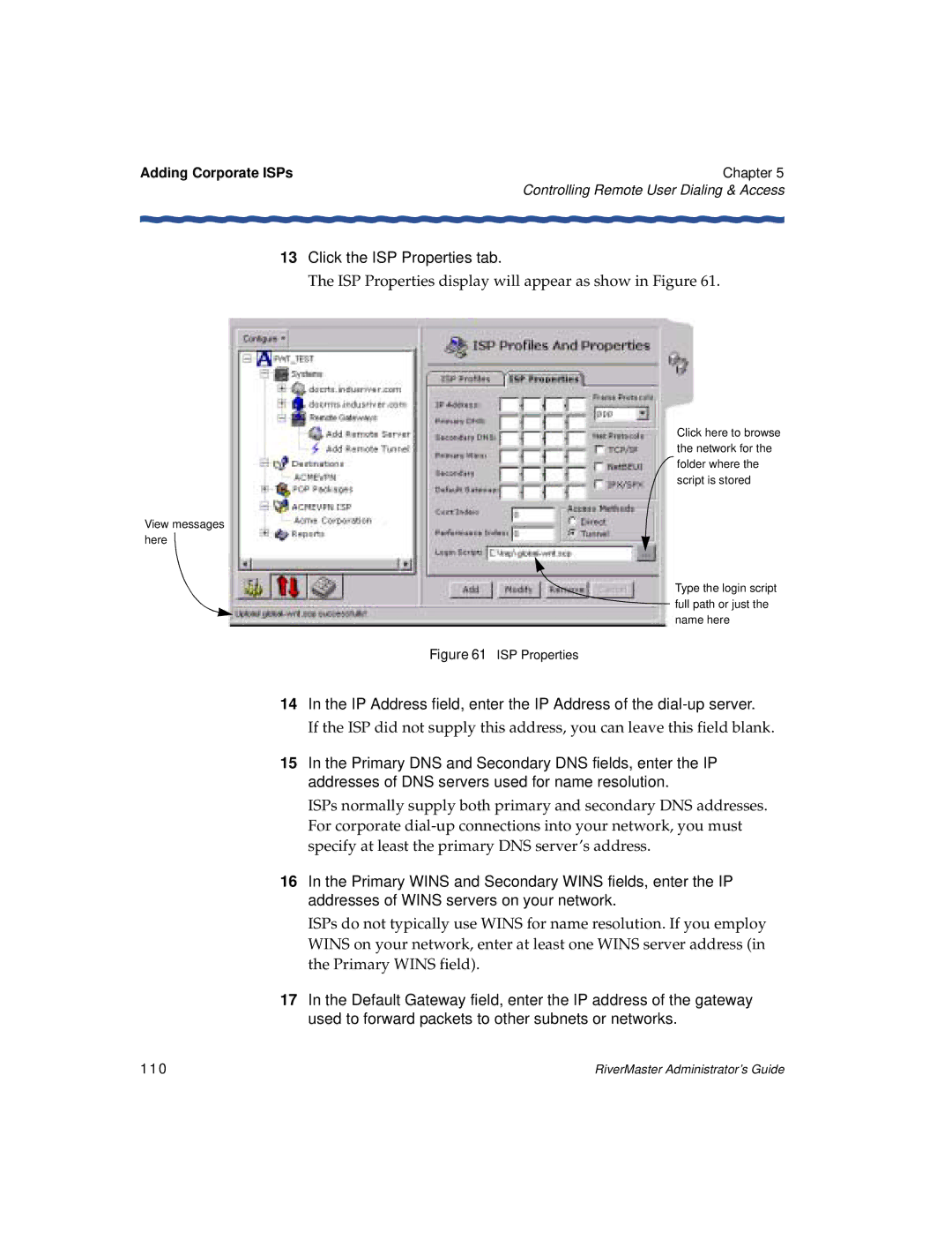 Enterasys Networks Network Card Click the ISP Properties tab, ISP Properties display will appear as show in Figure, 110 