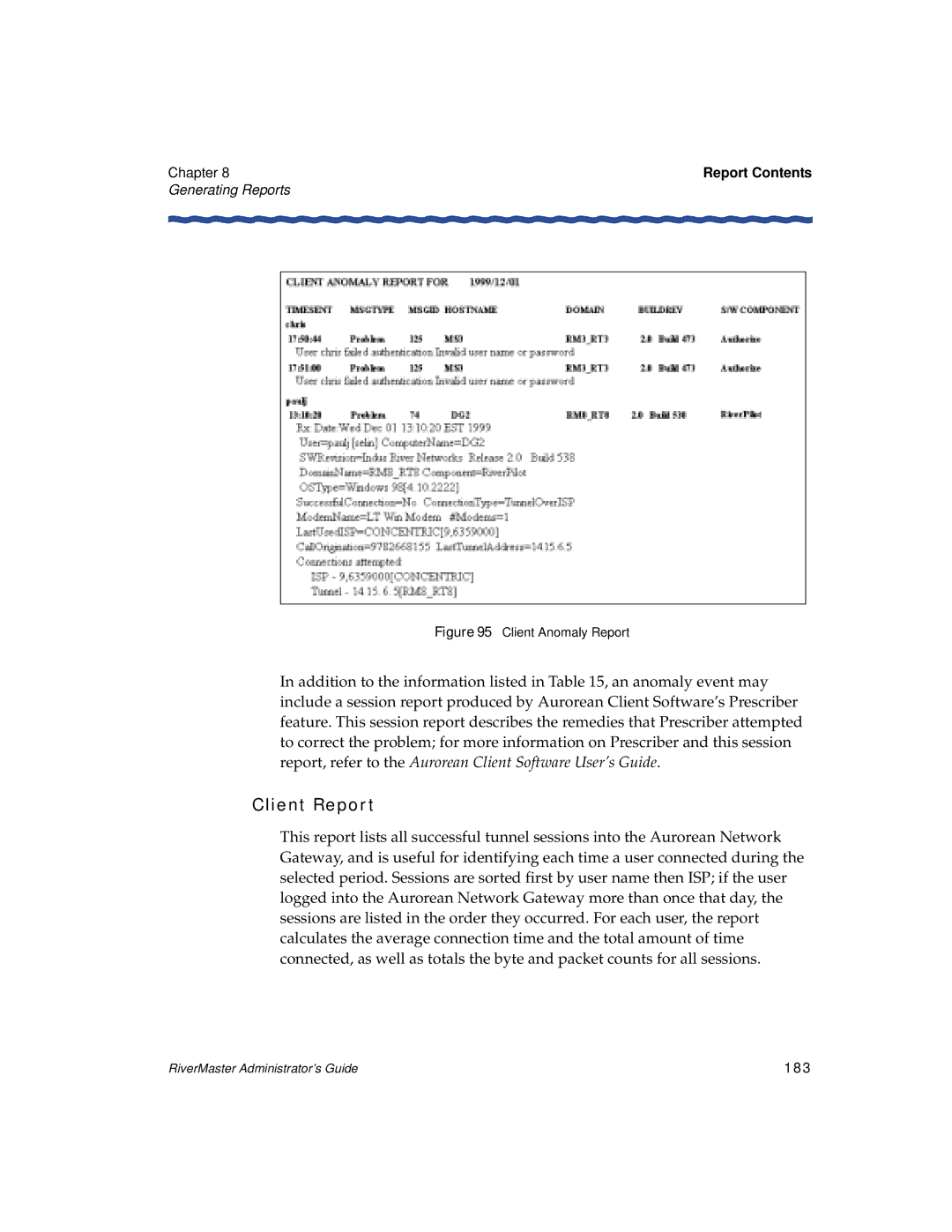 Enterasys Networks Network Card manual Client Report, 183 