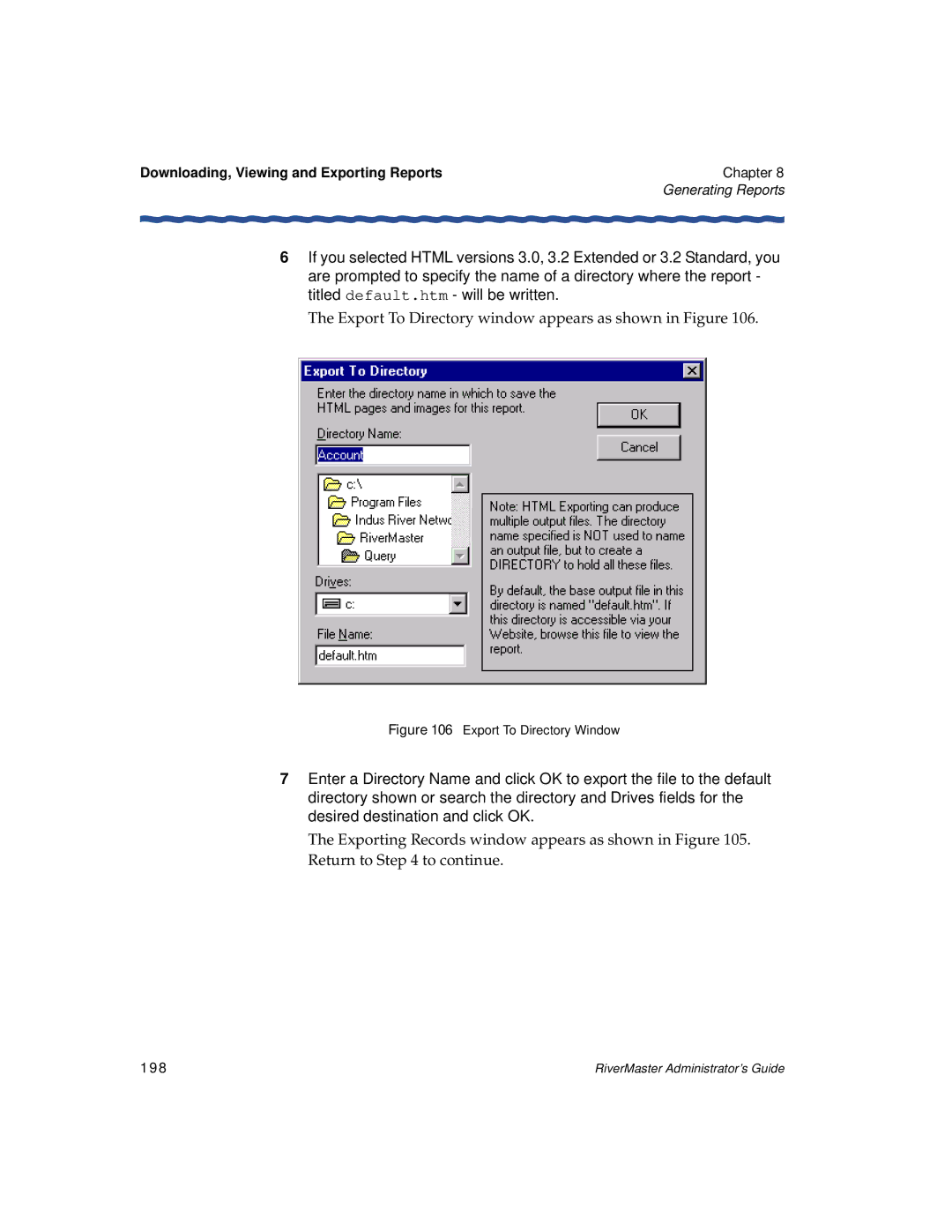 Enterasys Networks Network Card manual Export To Directory window appears as shown in Figure, 198 