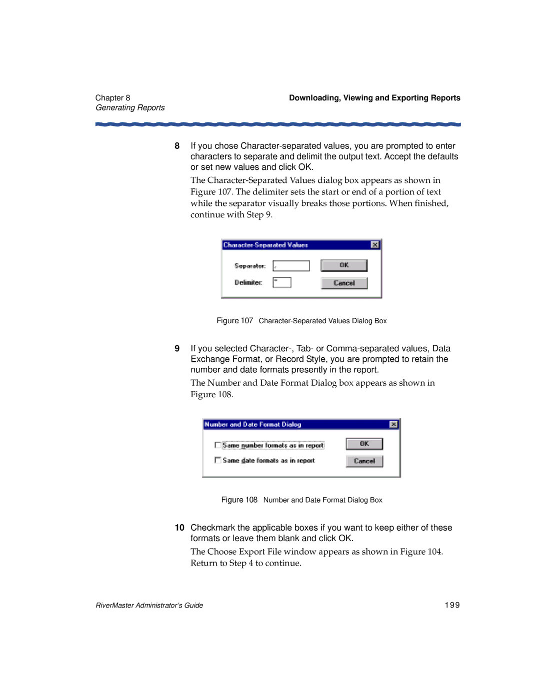 Enterasys Networks Network Card manual Number and Date Format Dialog box appears as shown, 199 