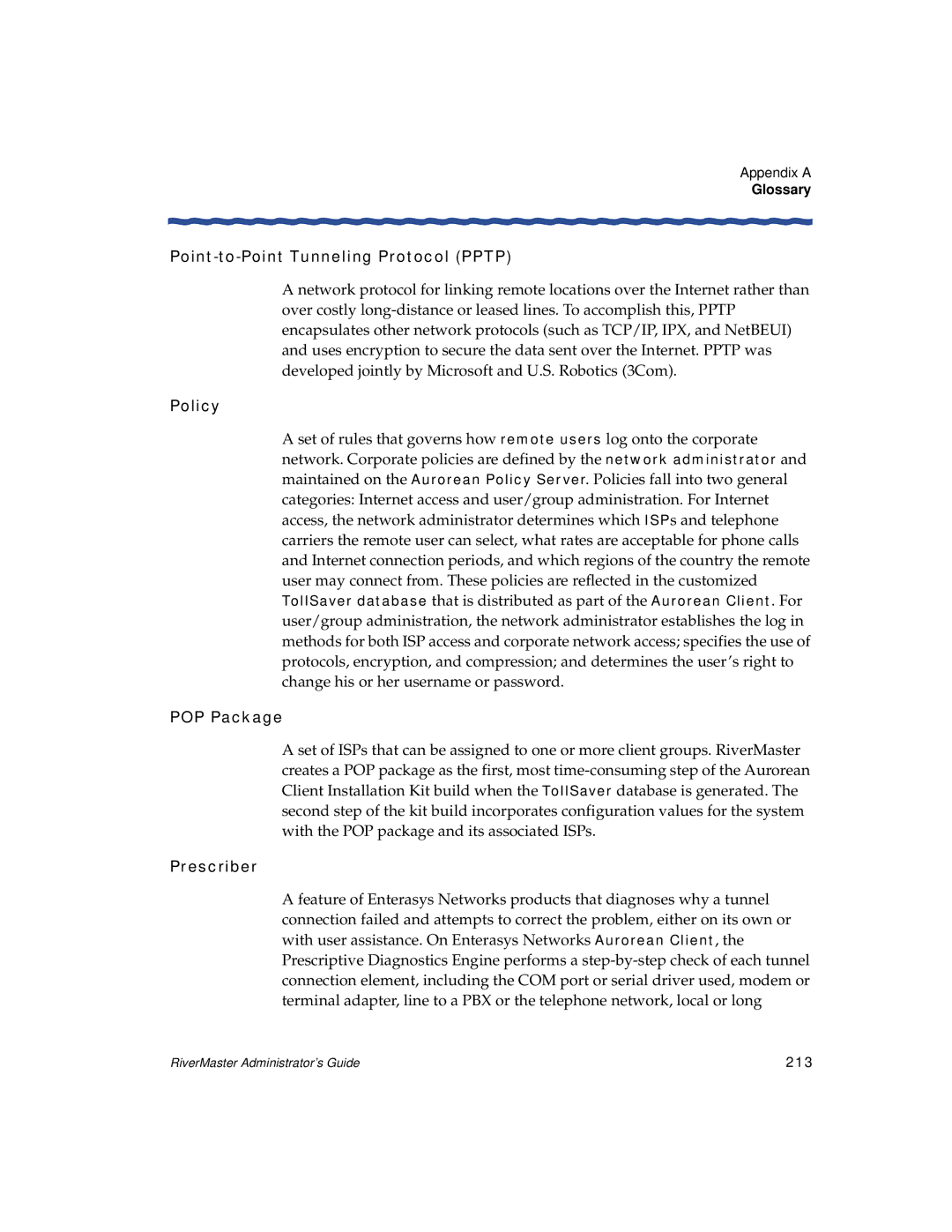 Enterasys Networks Network Card manual Point-to-Point Tunneling Protocol Pptp, 213 