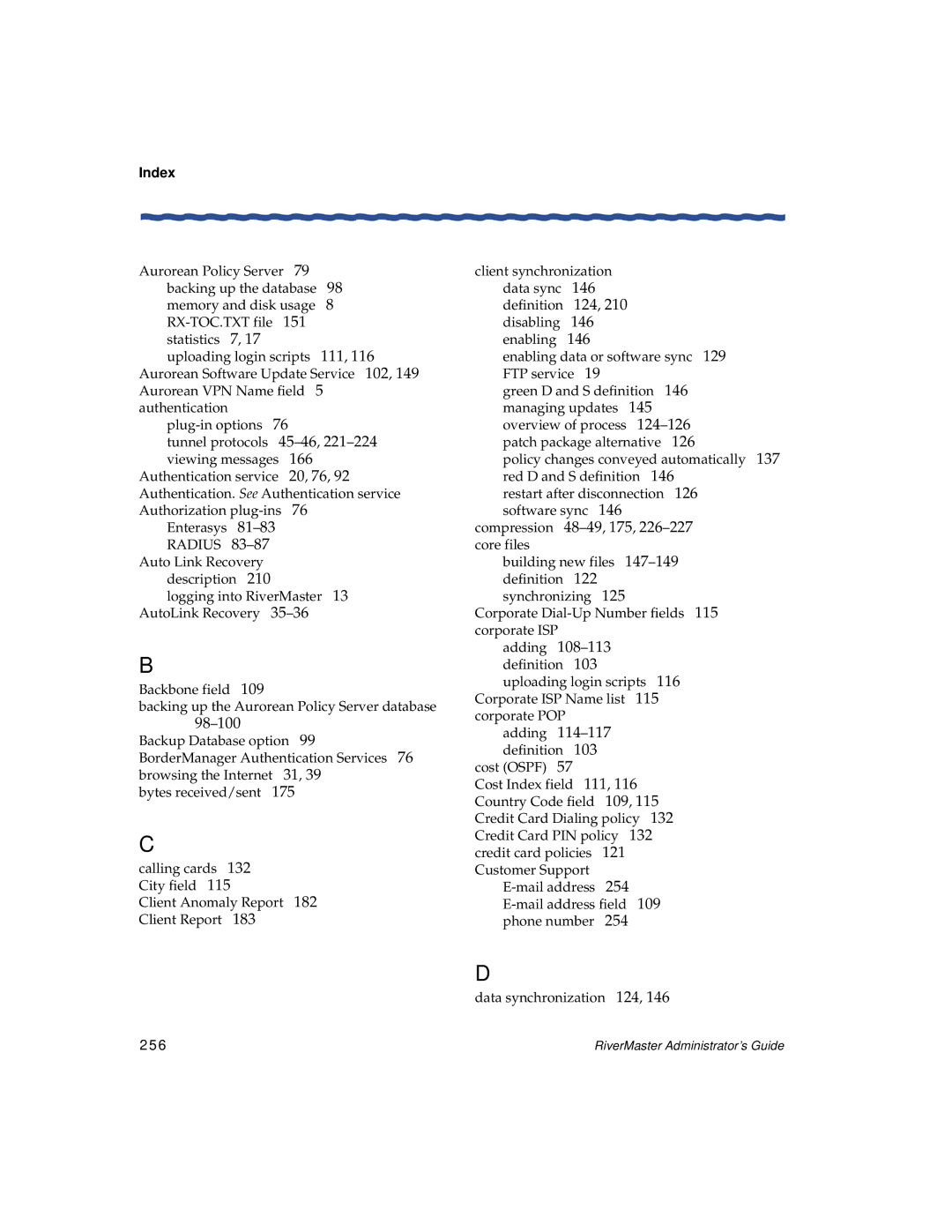 Enterasys Networks Network Card manual Index, 256 