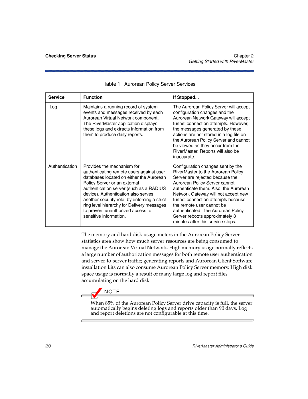 Enterasys Networks Network Card manual Aurorean Policy Server Services 