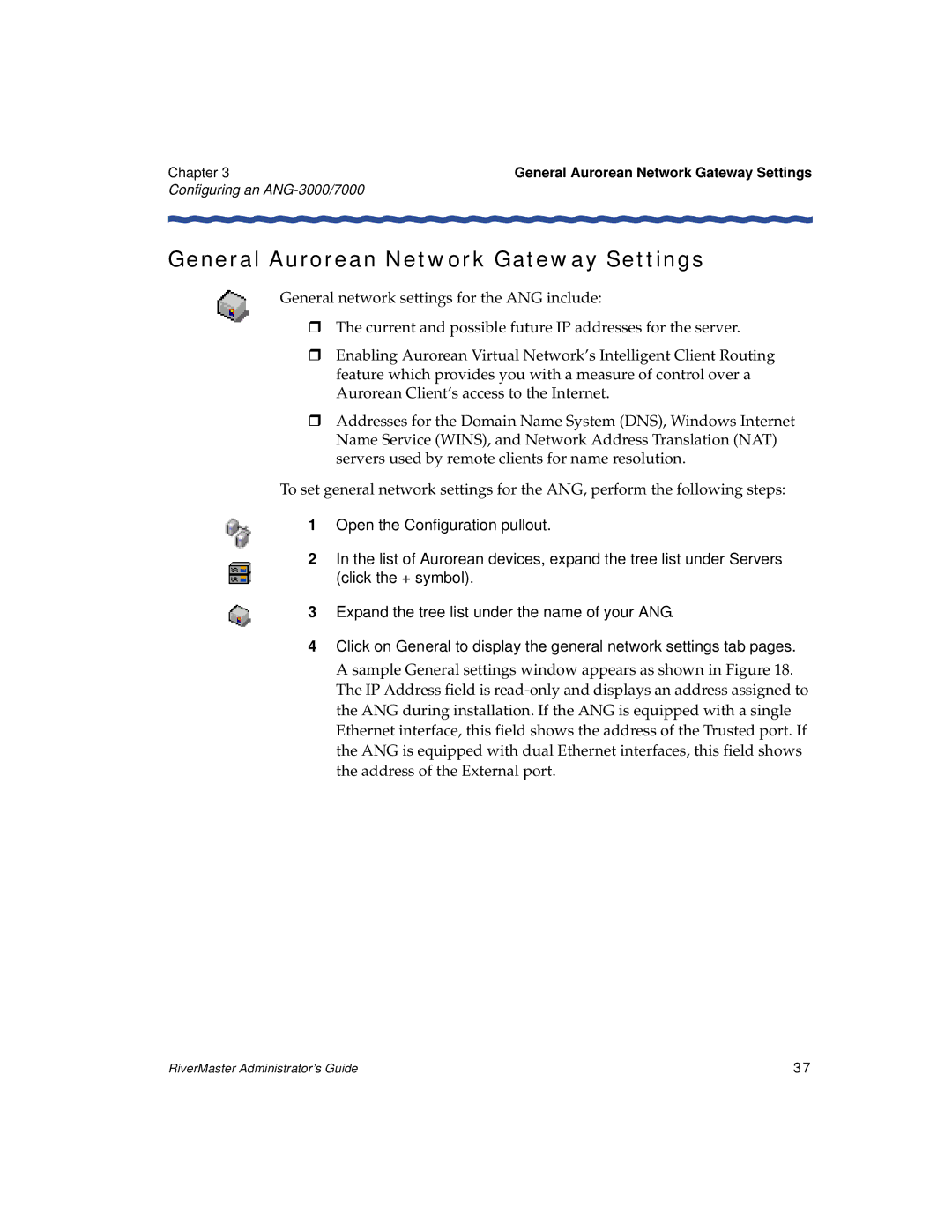 Enterasys Networks Network Card manual General Aurorean Network Gateway Settings 