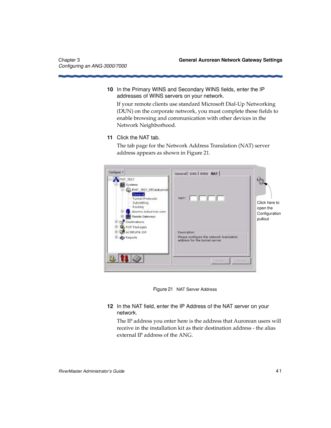 Enterasys Networks Network Card manual Click the NAT tab, NAT Server Address 