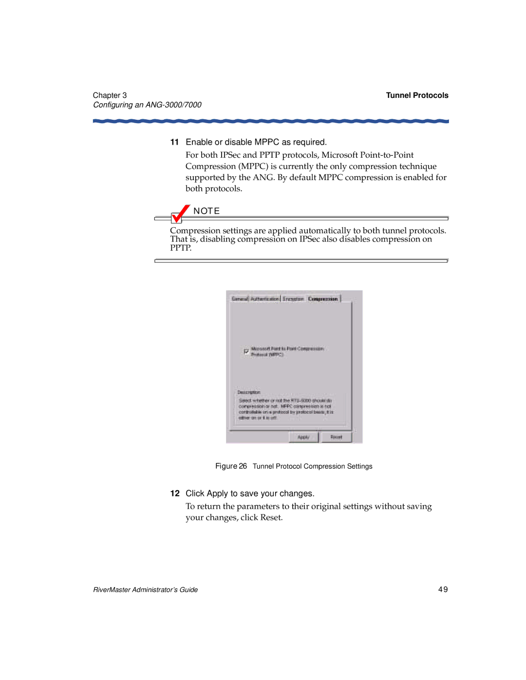 Enterasys Networks Network Card manual Enable or disable Mppc as required, Tunnel Protocol Compression Settings 