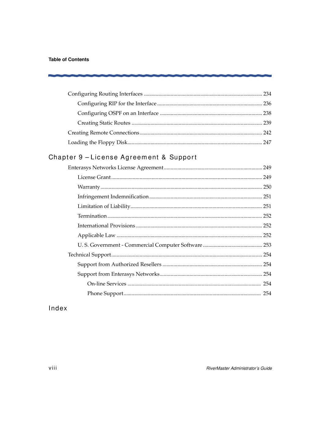 Enterasys Networks Network Card manual Index 