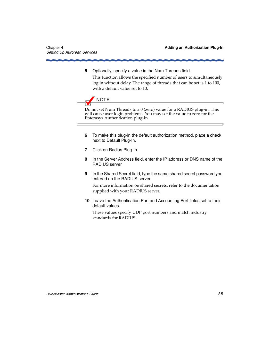 Enterasys Networks Network Card manual Optionally, specify a value in the Num Threads field 