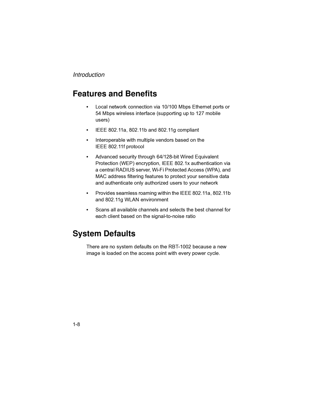 Enterasys Networks RBT-1002C-EU, RBT-1002-EU manual Features and Benefits 