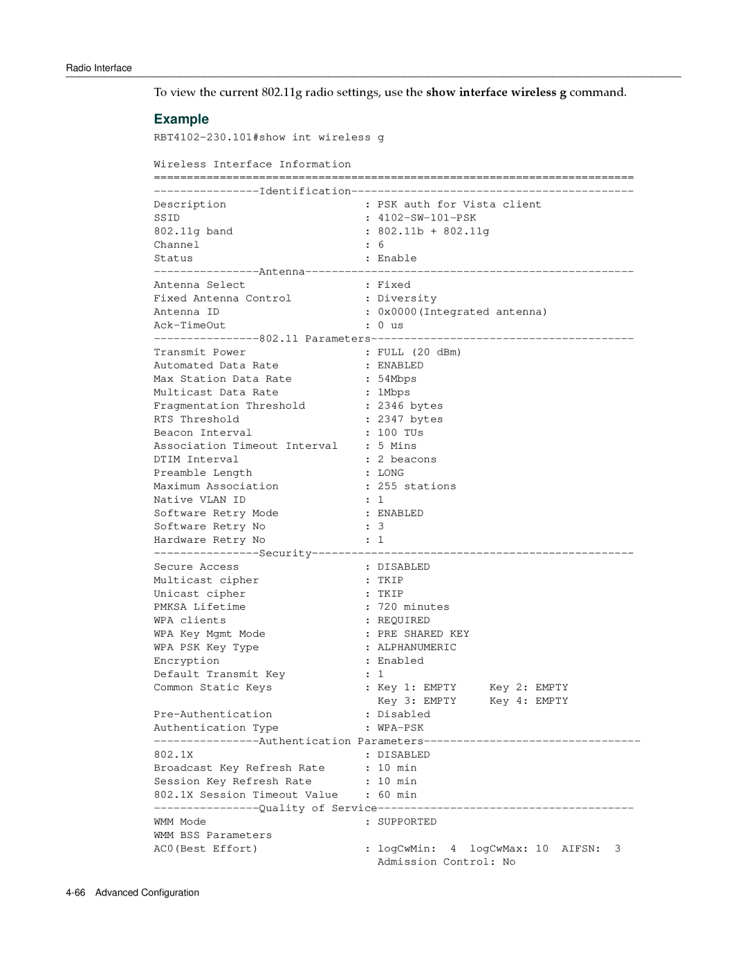 Enterasys Networks RBT-4102 manual Long, Tkip, Required, PRE Shared KEY, Alphanumeric, Wpa-Psk 