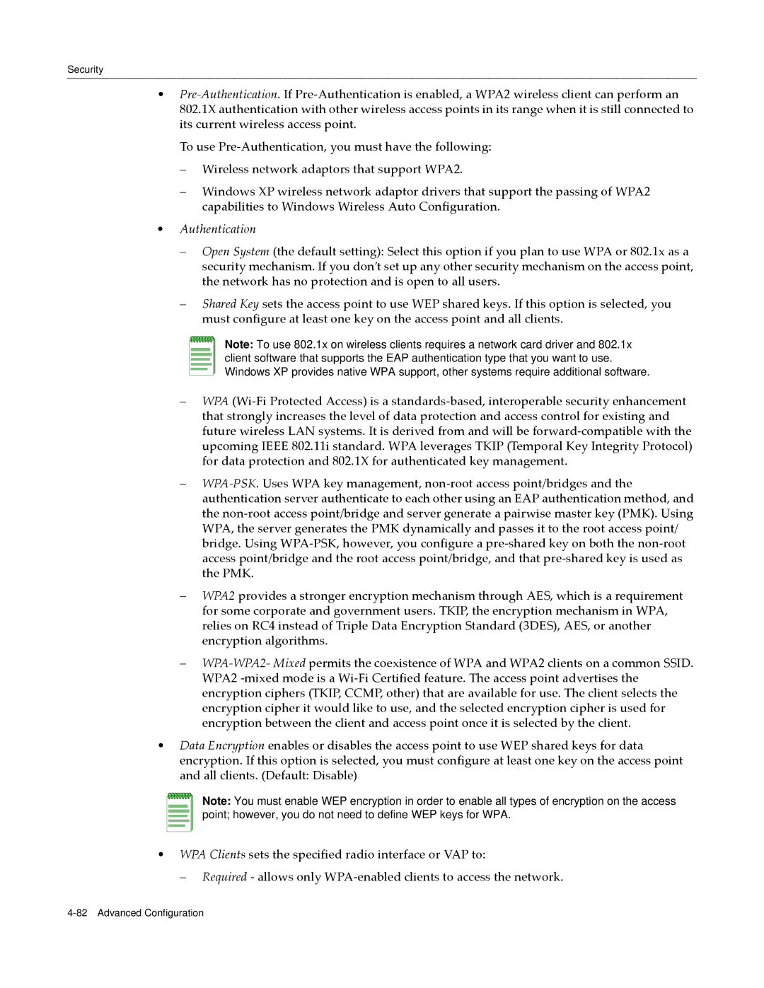 Enterasys Networks RBT-4102 manual Authentication 