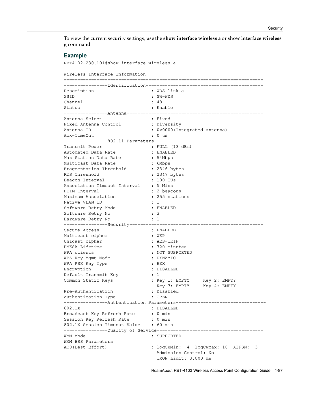 Enterasys Networks RBT-4102 manual Quality of Service 