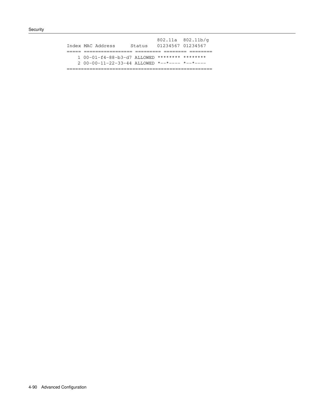 Enterasys Networks RBT-4102 manual Security 