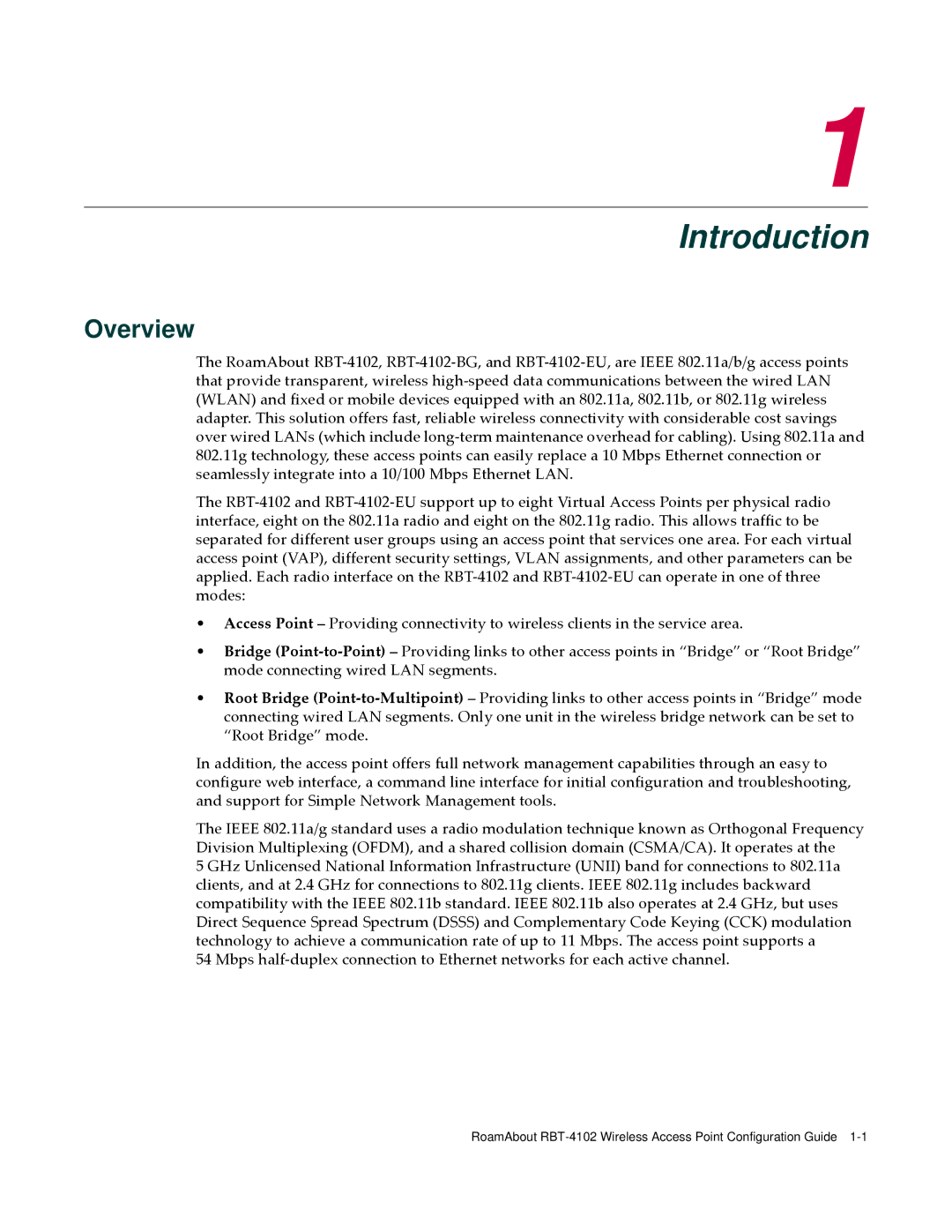 Enterasys Networks RBT-4102 manual Introduction, Overview 