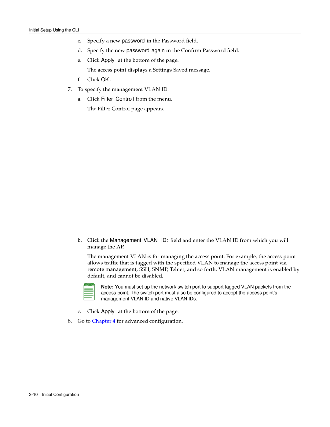 Enterasys Networks RBT-4102 manual Initial Setup Using the CLI 