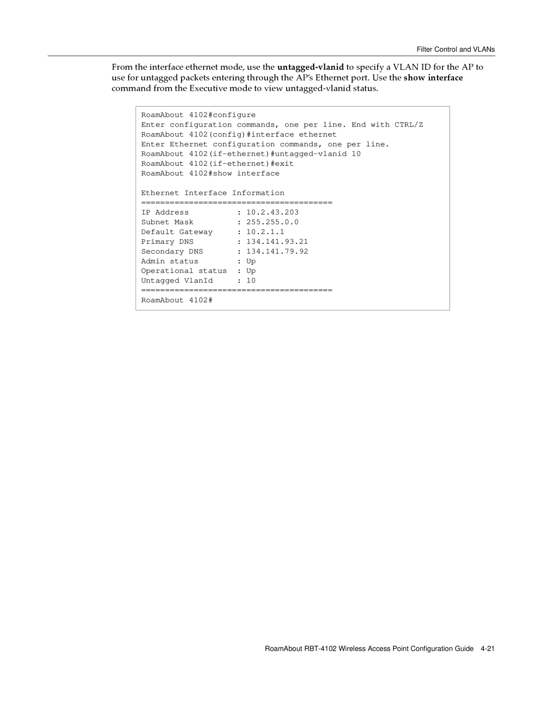 Enterasys Networks RBT-4102 manual Filter Control and VLANs 