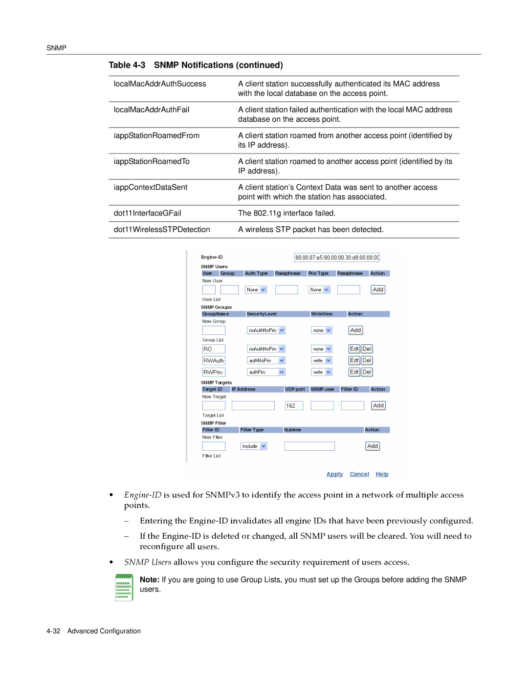 Enterasys Networks RBT-4102 manual Snmp Notifications 