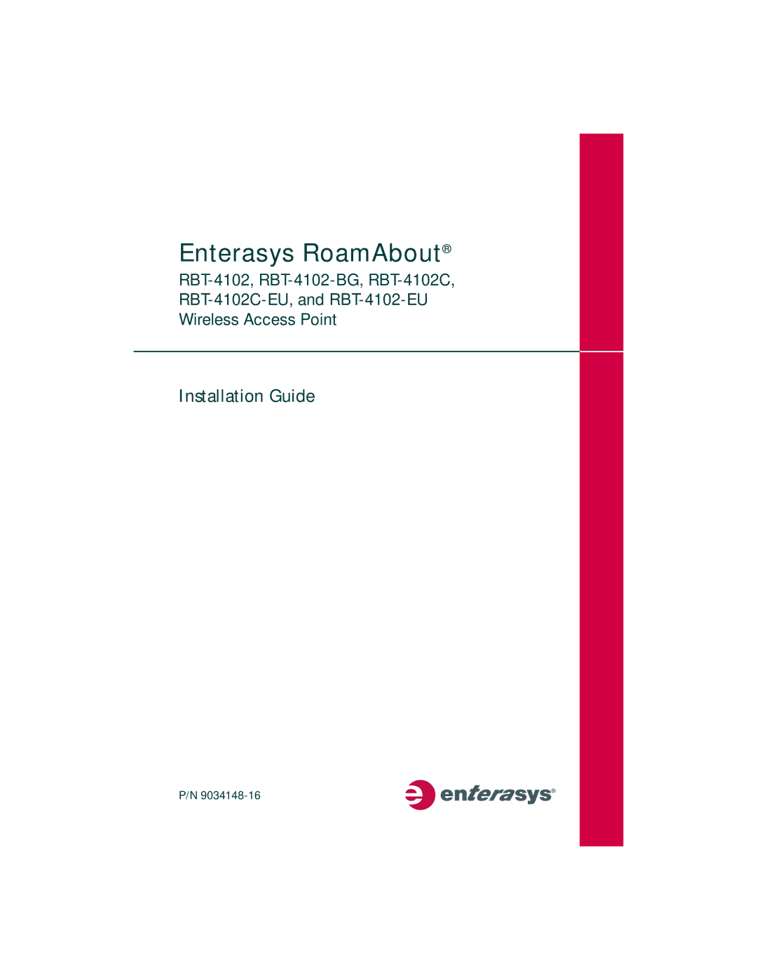 Enterasys Networks RBT-4102 manual Enterasys RoamAbout 