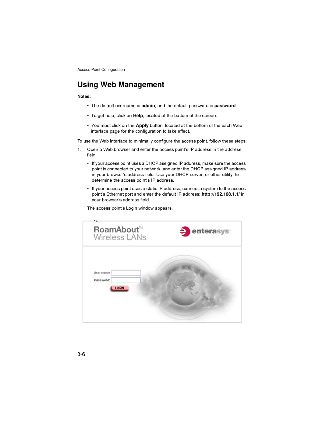 Enterasys Networks RBT-4102 manual Using Web Management 