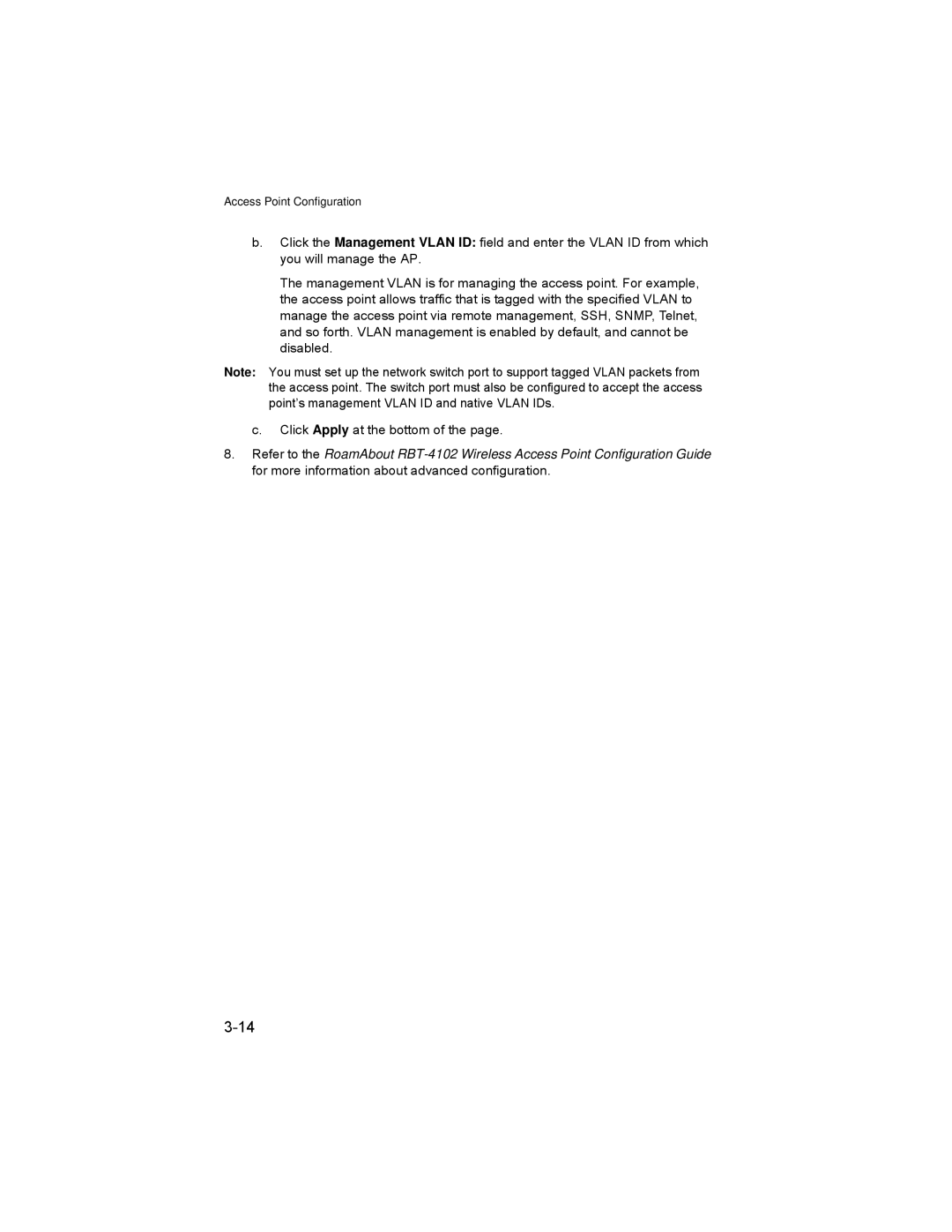 Enterasys Networks RBT-4102 manual Access Point Configuration 