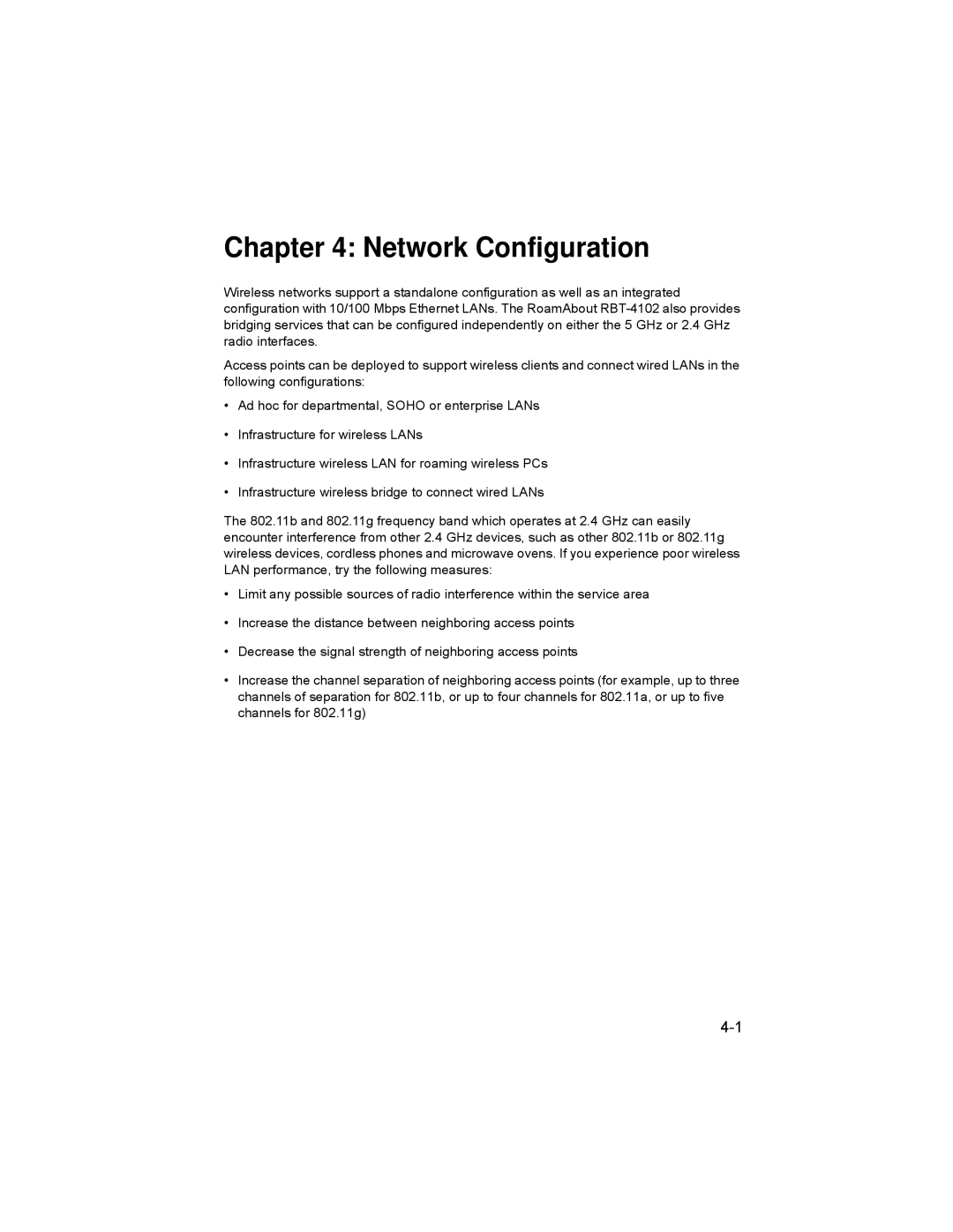 Enterasys Networks RBT-4102 manual Network Configuration 