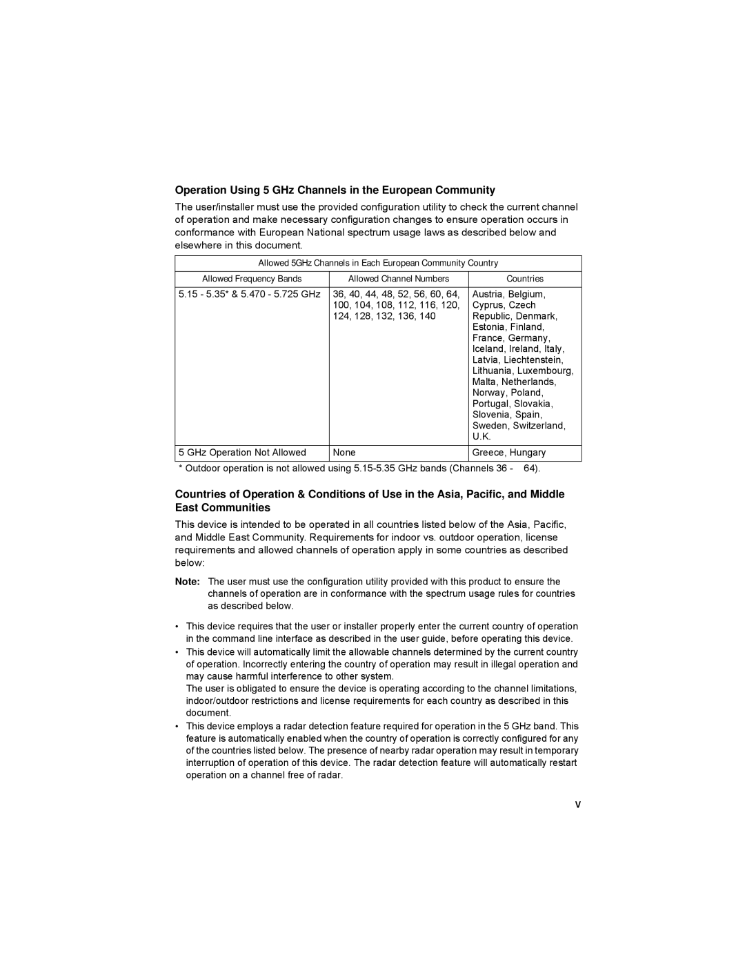 Enterasys Networks RBT-4102 manual Operation Using 5 GHz Channels in the European Community 