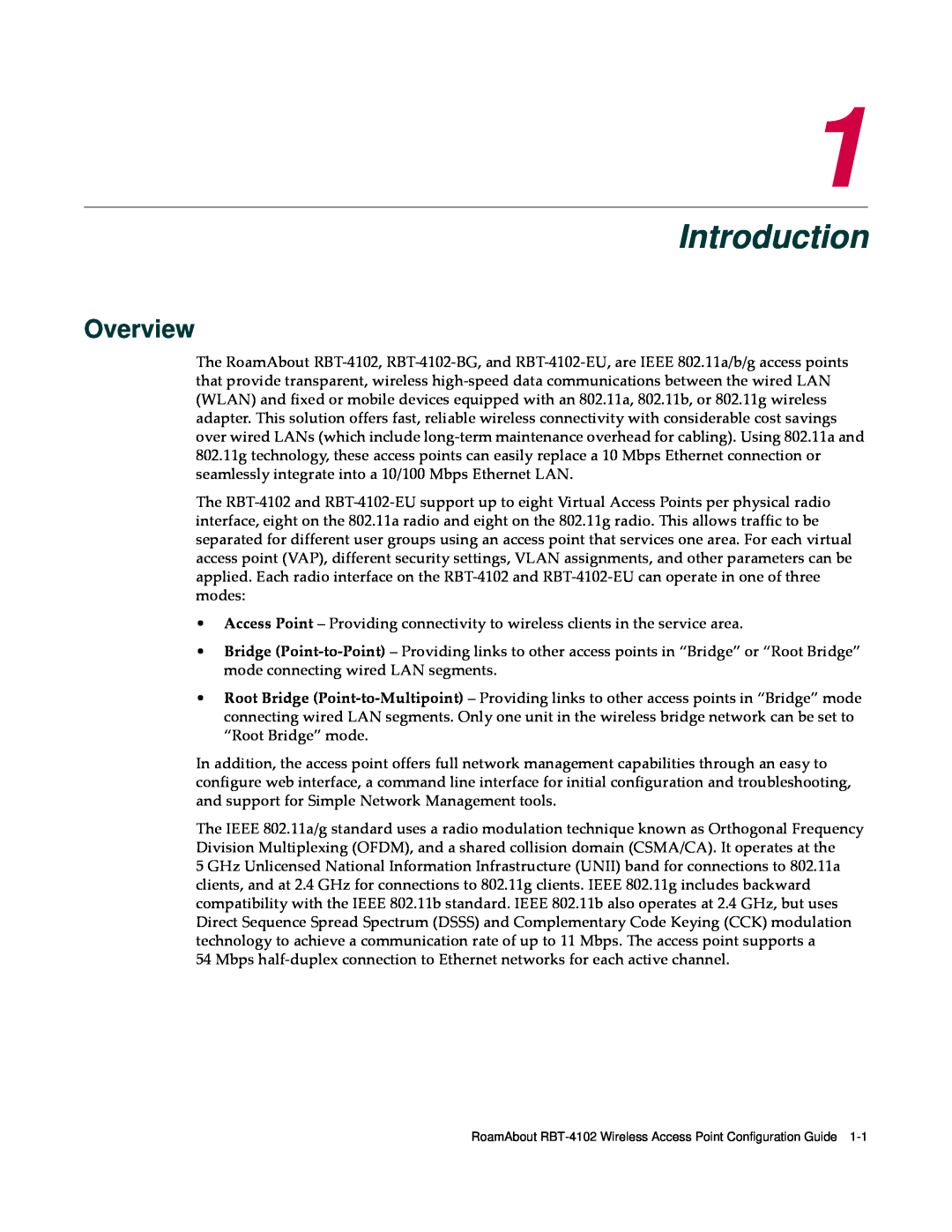 Enterasys Networks RBT-4102 manual Introduction, Overview 