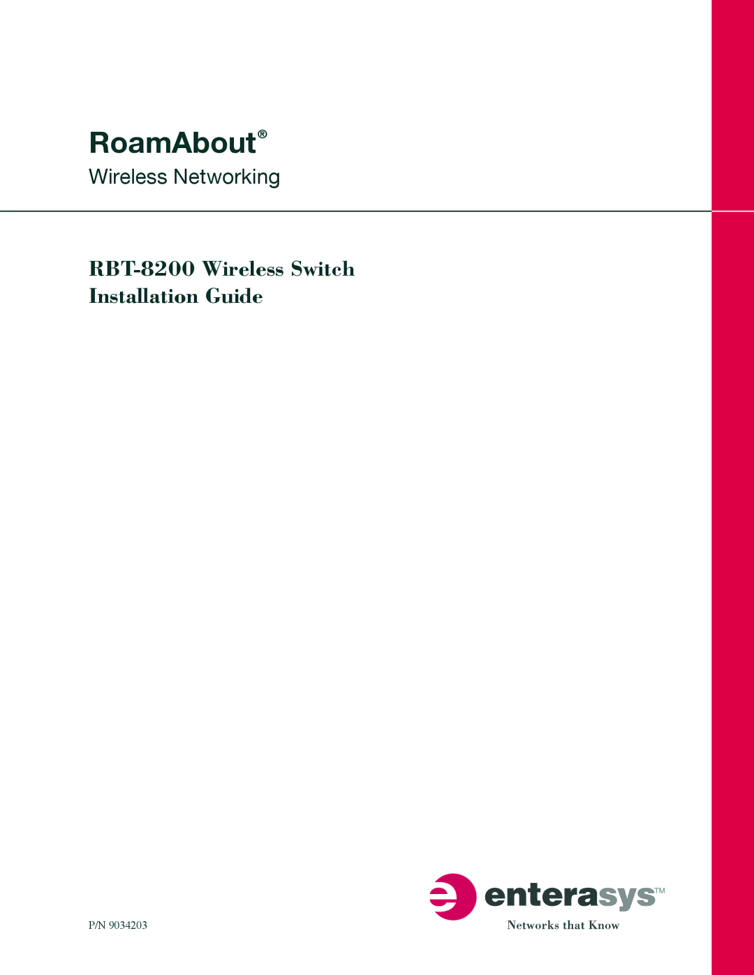 Enterasys Networks RBT-8200 manual RoamAbout 