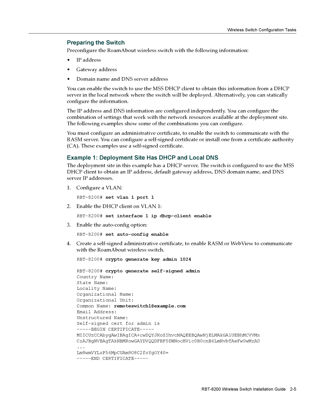 Enterasys Networks RBT-8200 manual Preparing the Switch 