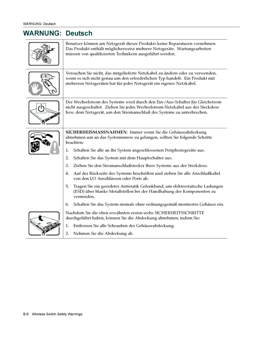 Enterasys Networks RBT-8200 manual Warnung Deutsch 