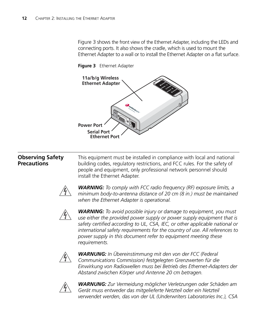 Enterasys Networks RBTSA-AA, RBTSA-AB manual Ethernet Adapter 