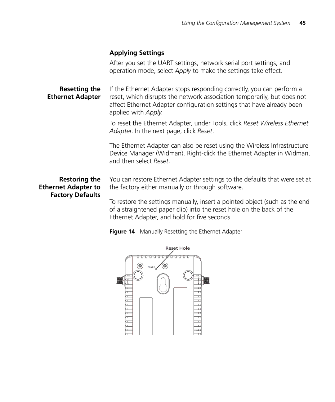 Enterasys Networks RBTSA-AB, RBTSA-AA manual Applying Settings, Factory Defaults 