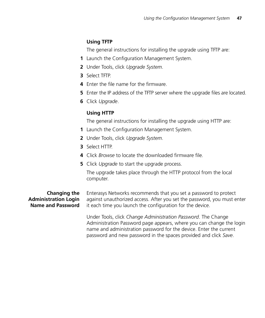 Enterasys Networks RBTSA-AB, RBTSA-AA manual Using Tftp, Using Http 