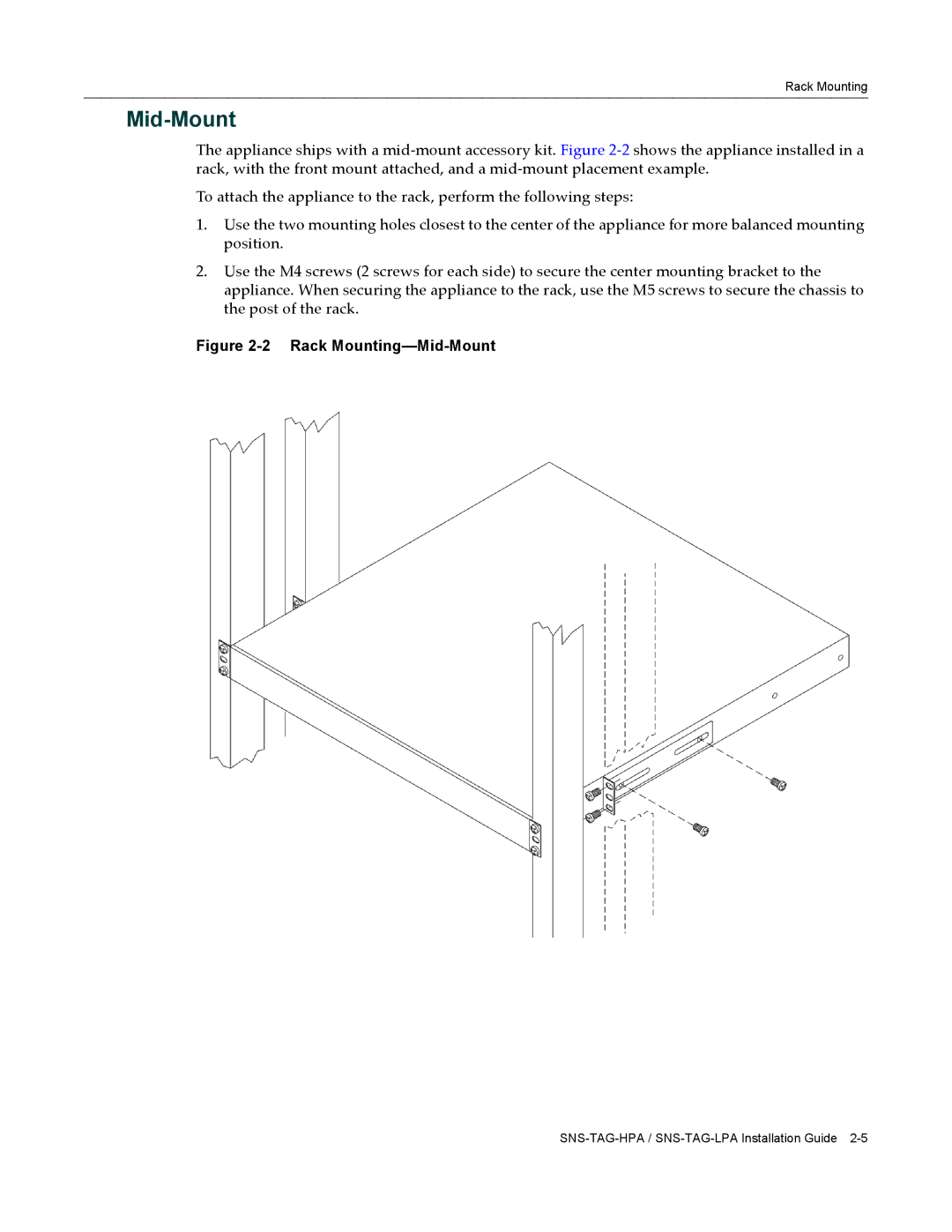 Enterasys Networks SNS-TAG-LPA, SNS-TAG-HPA manual Mid-Mount 