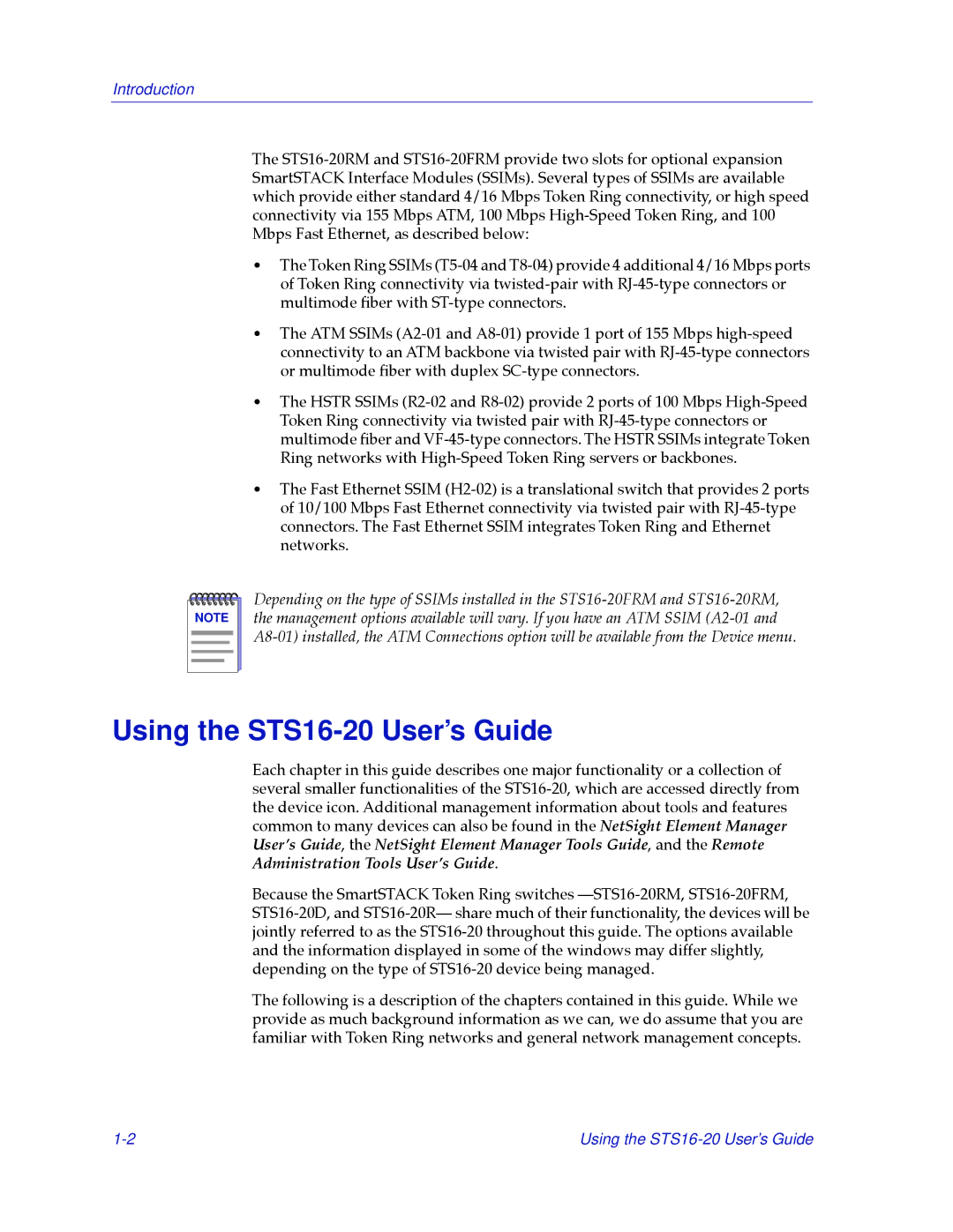 Enterasys Networks manual Using the STS16-20 User’s Guide 