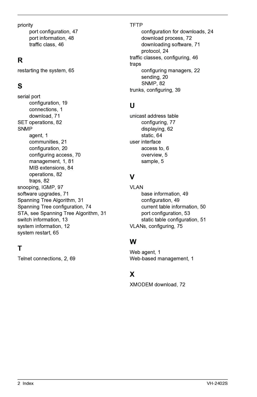 Enterasys Networks VH-2402S manual Tftp 